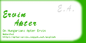 ervin apter business card